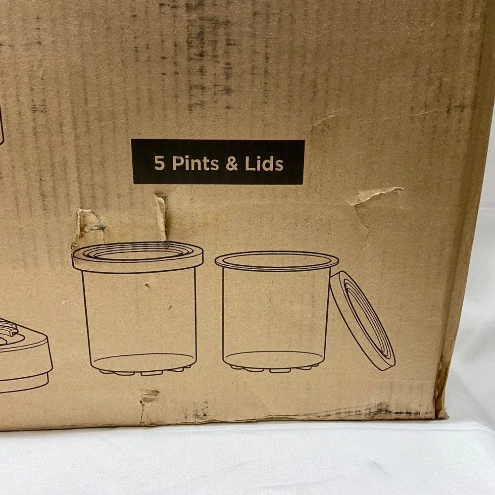 Ninja Creami Ice Cream Maker NC301 Cloud Incl. 5 Pints + Lids Silver New Opn Bx